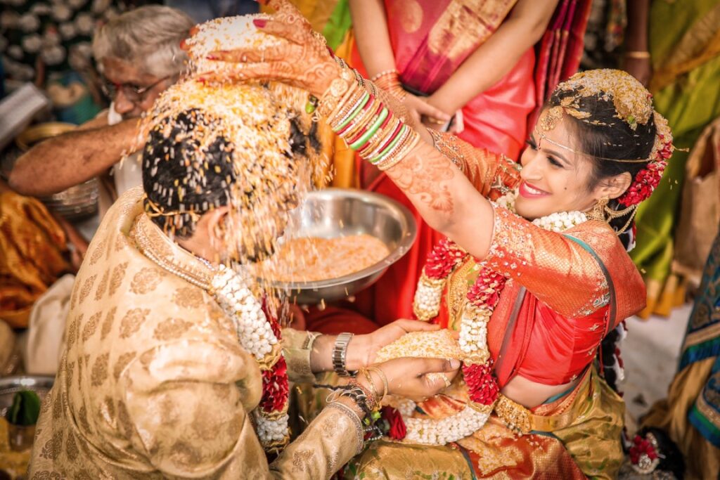Traditional Wedding Photography capturing joyful couple portraits and emotional wedding moments in Hyderabad