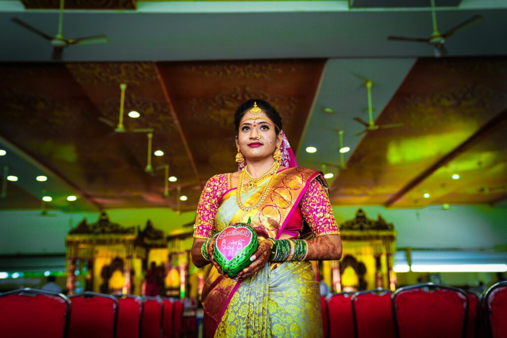 Engagement, Wedding, and Reception Photography capturing candid couple moments and traditional South Indian wedding celebrations